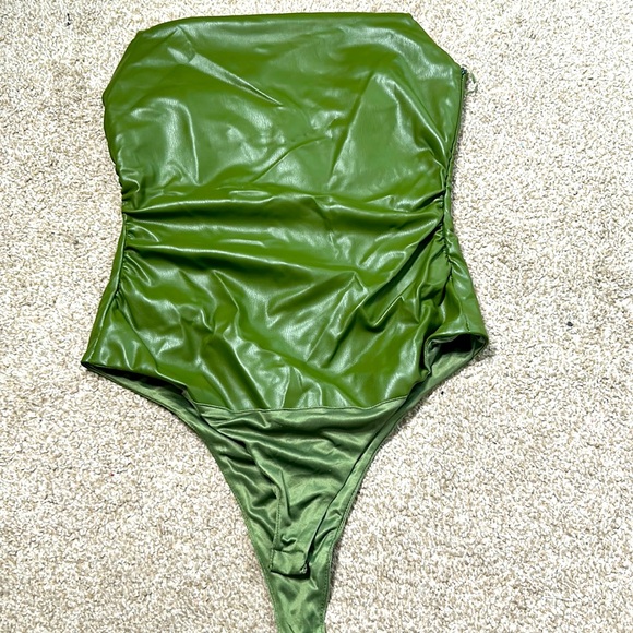 Zara Tops Zara Faux Leather Bodysuit Poshmark